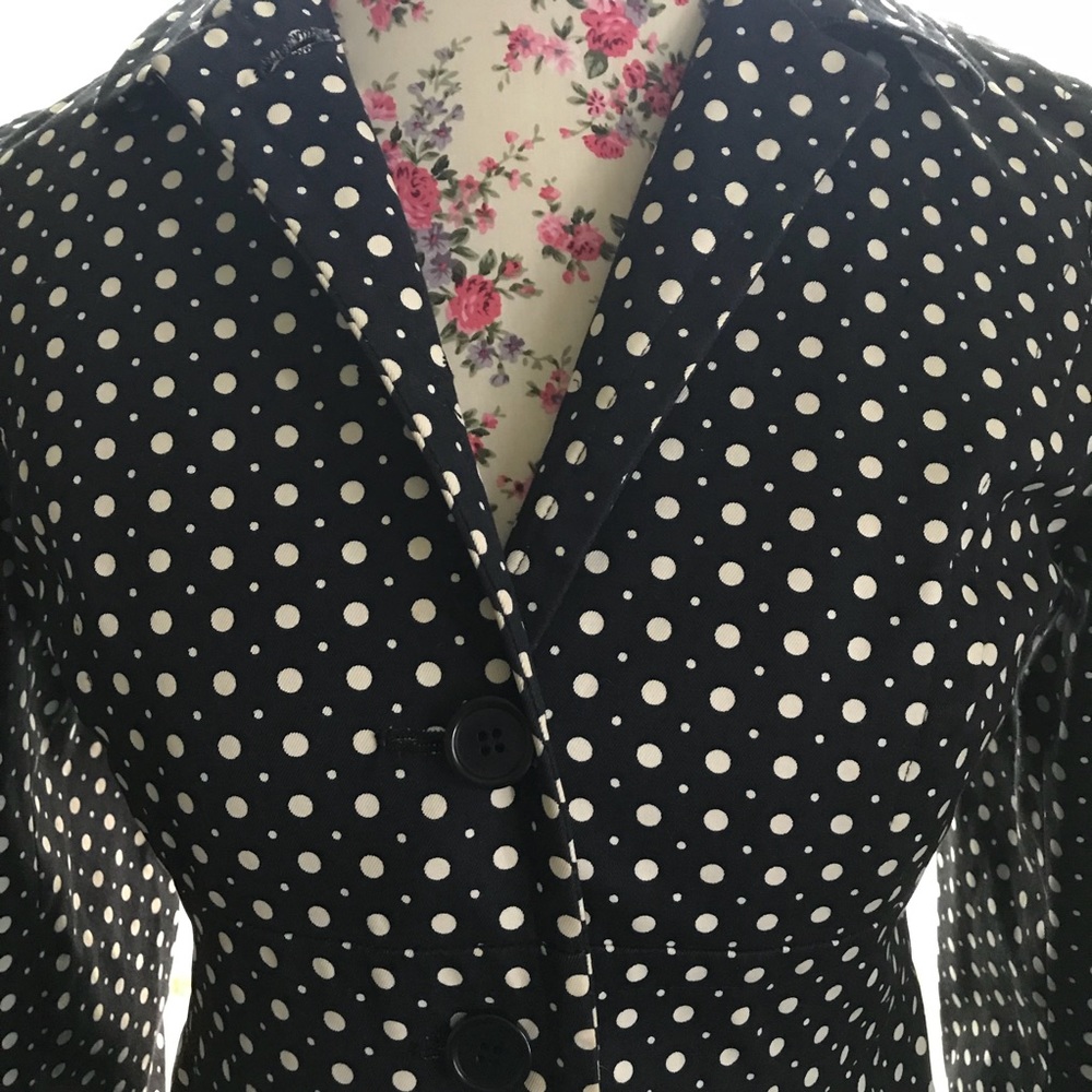 Ann Taylor LOFT 4P coat Polka dot  black/white